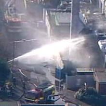 Konttori kirjaimellisesti liekeissä